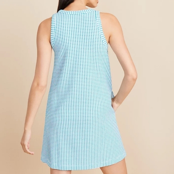 Lou & Grey Gingham Jacquard Halter Mini Pocket Dress S - Picture 2 of 11